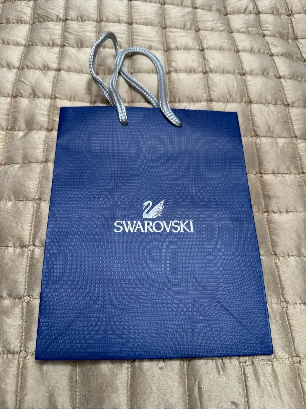 Swarovski Deep Blue Gift Bag with Silver Rope Handles